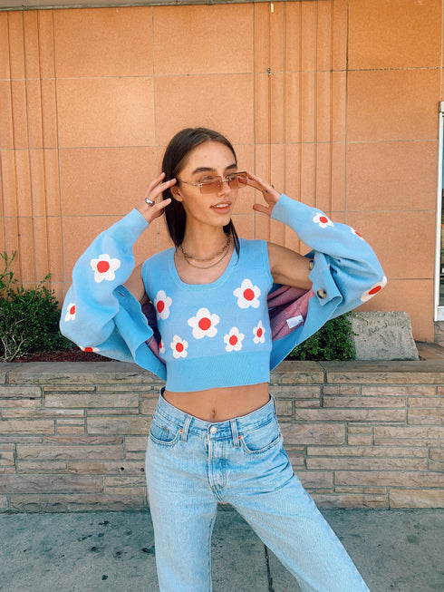 80's Baby Cardi// Blue